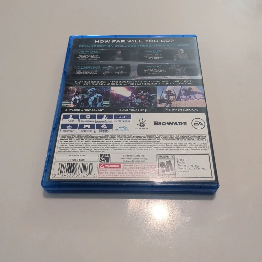 Mass Effect Andromeda Deluxe Edition PS4 (Sony PlayStation 4, 2017) Complete